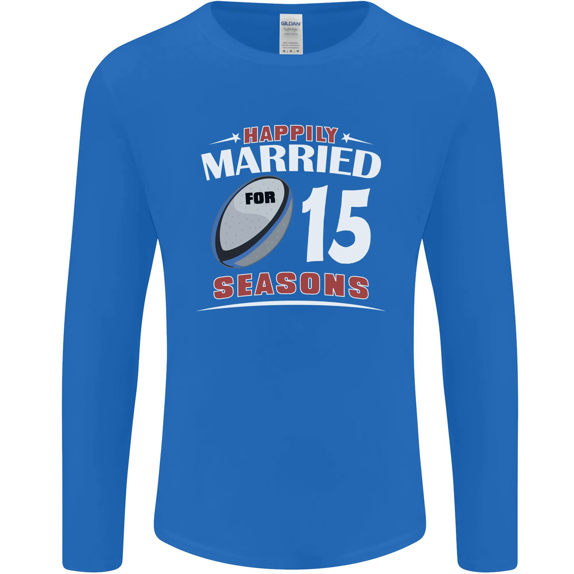 15 Year Wedding Anniversary 15th Rugby Mens Long Sleeve T-Shirt