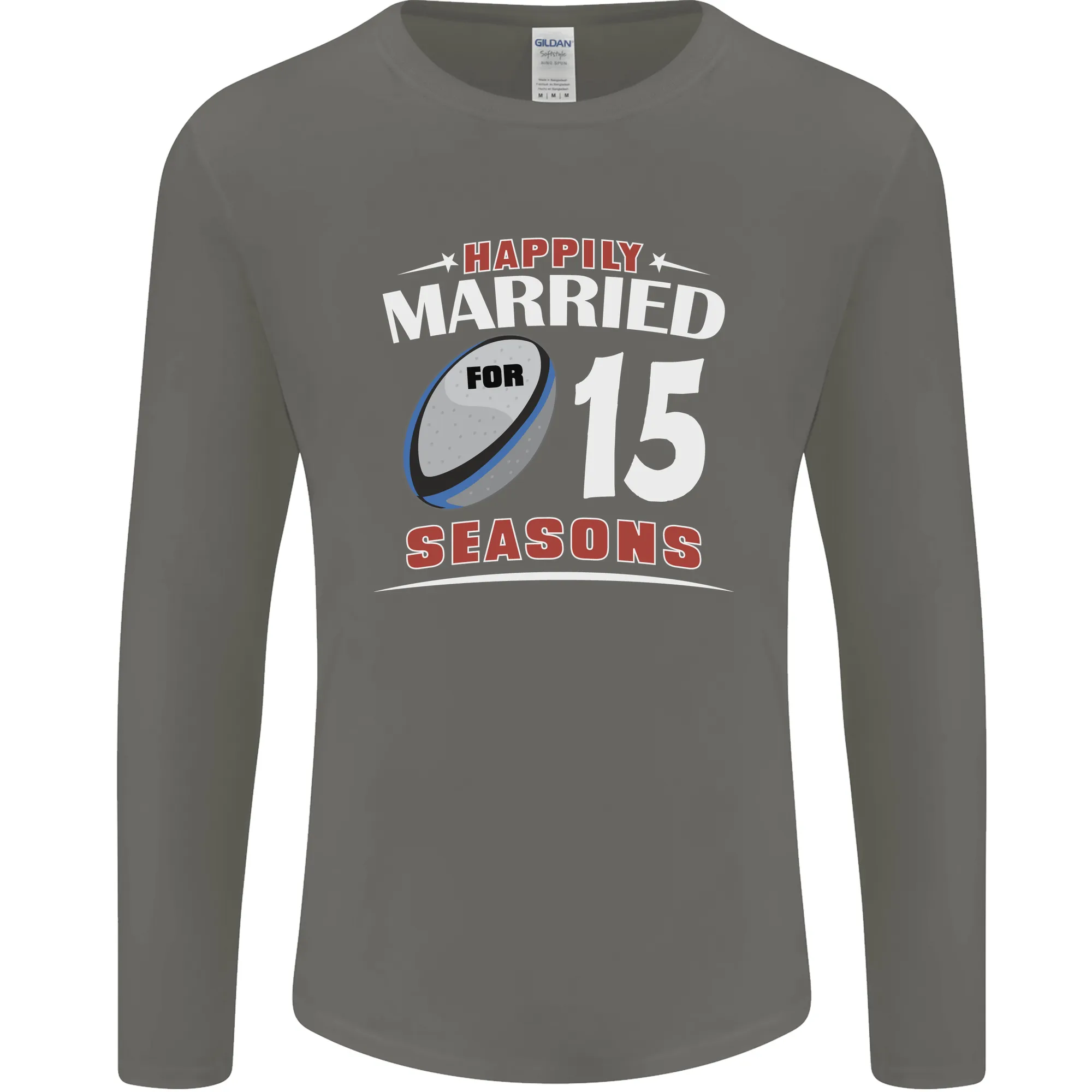 15 Year Wedding Anniversary 15th Rugby Mens Long Sleeve T-Shirt