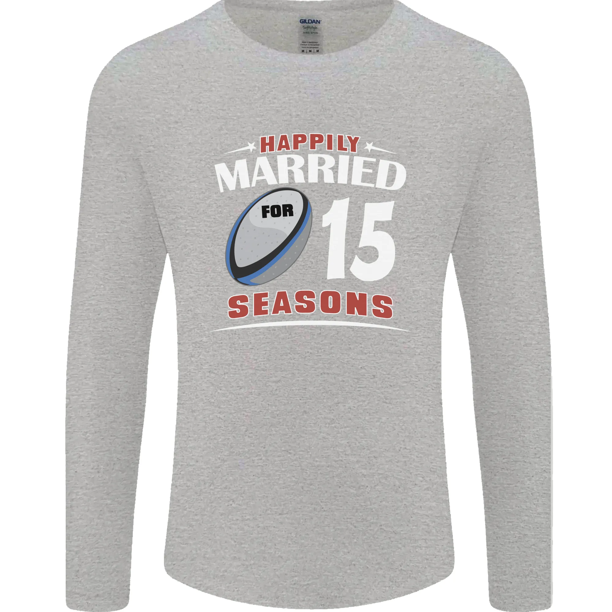 15 Year Wedding Anniversary 15th Rugby Mens Long Sleeve T-Shirt