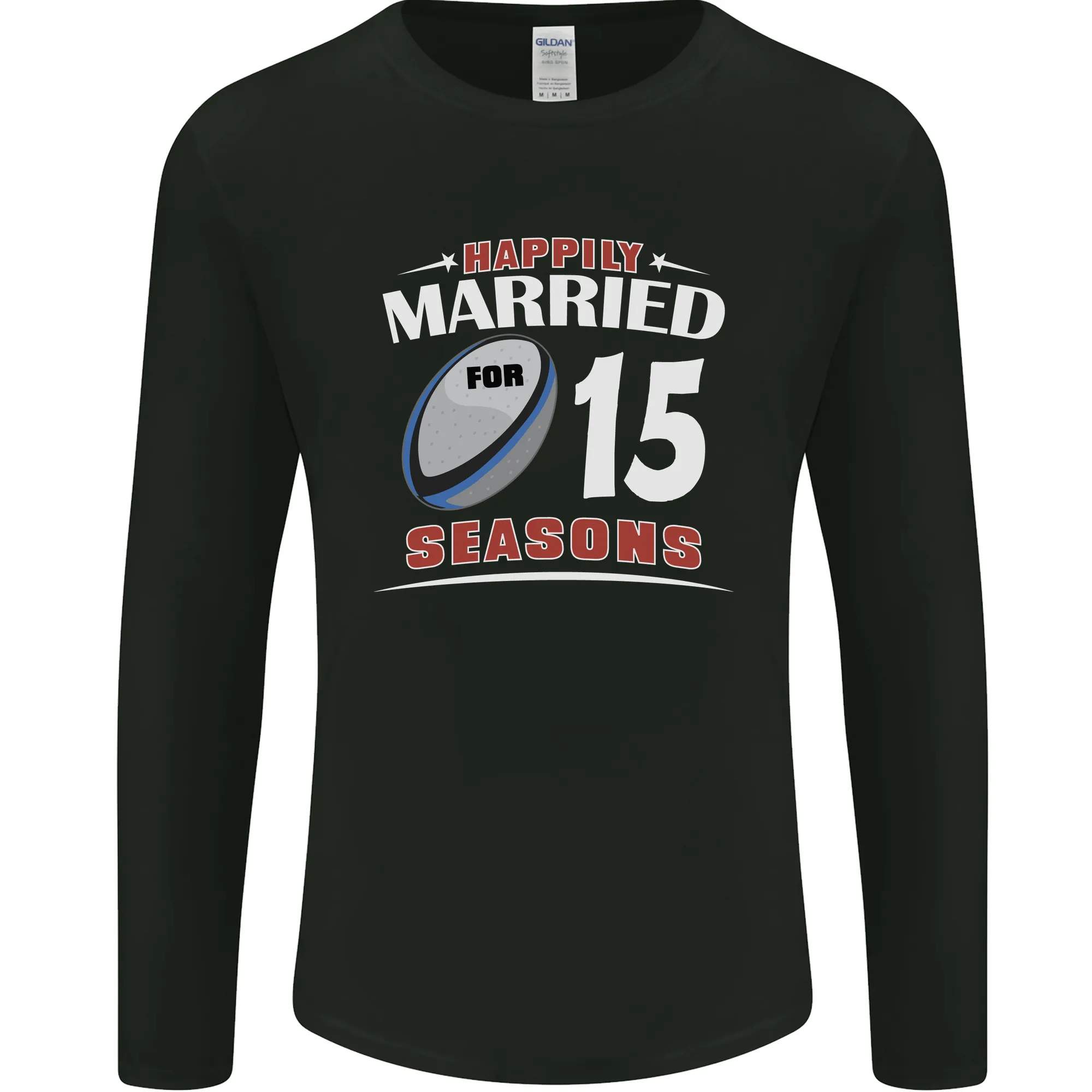 15 Year Wedding Anniversary 15th Rugby Mens Long Sleeve T-Shirt