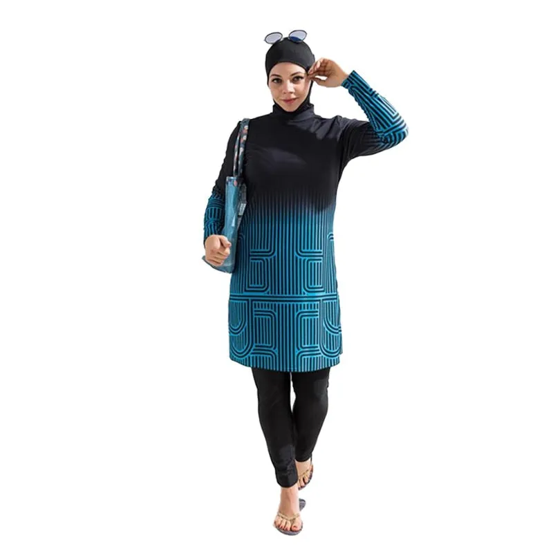 3PCS Muslim swimwear long sleeve burkini