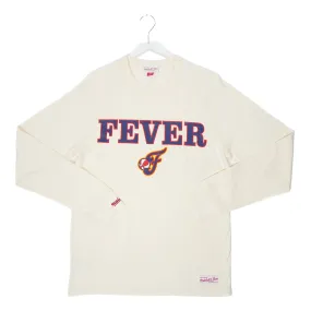 Adult Indiana Fever Big Logo Long Sleeve shirt in Natural by Mitchell and Ness