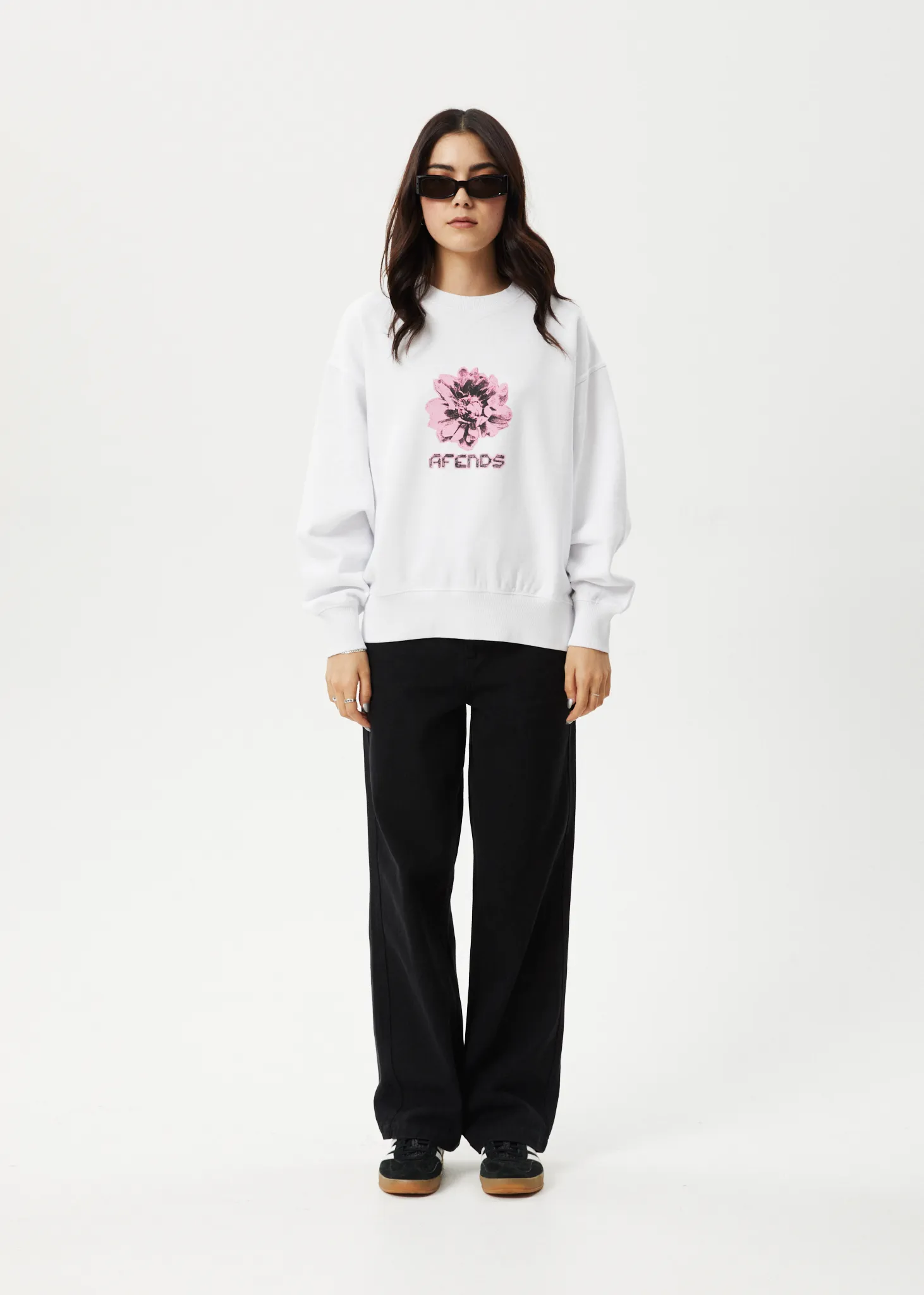 AFENDS Womens Bloom - Crew Neck - White