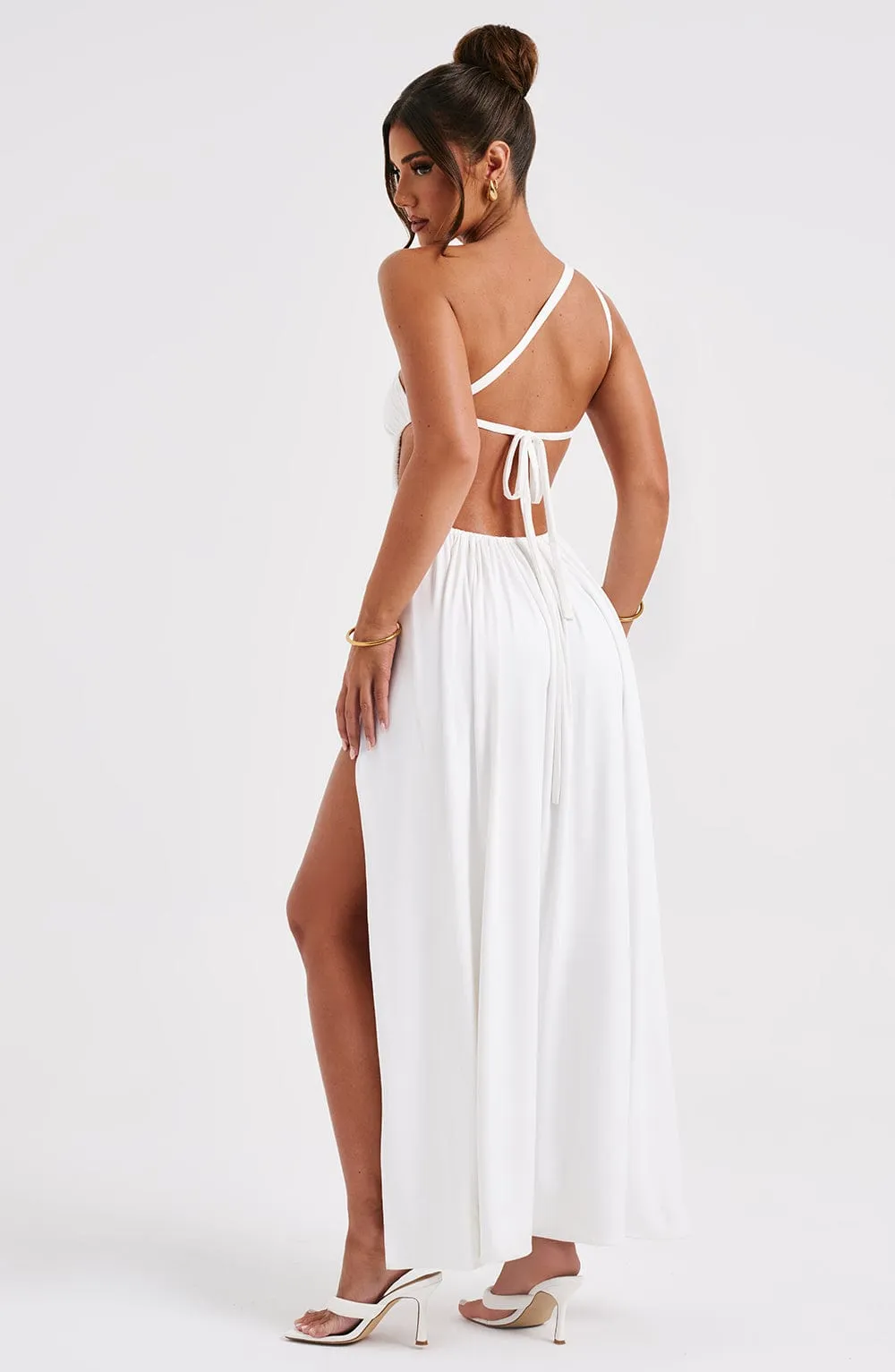 Alecia Maxi Graceful Dress - White