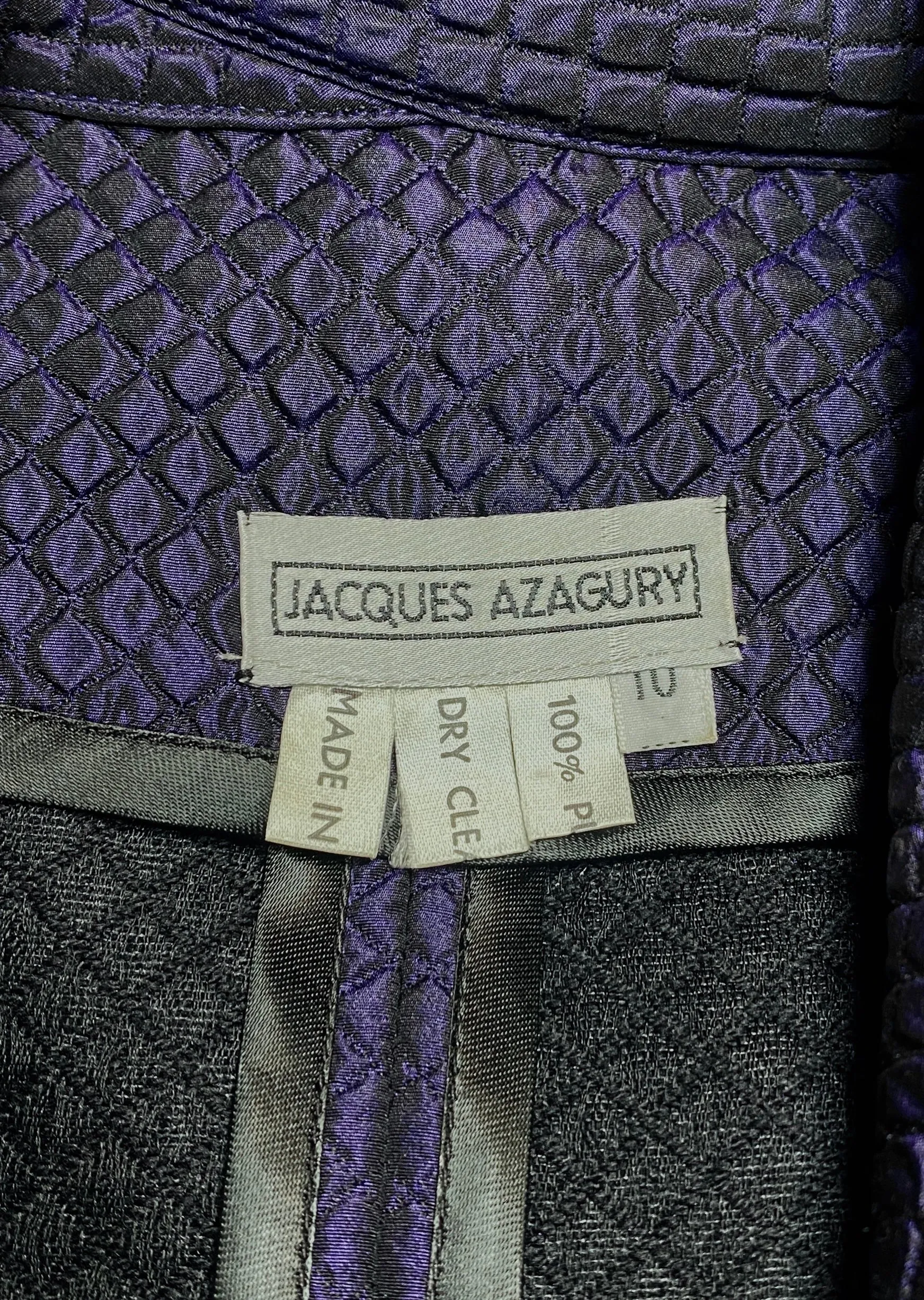 ARCHIVE - 1990s Jacques Azagury Purple Taffeta Victorian Inspired Dress