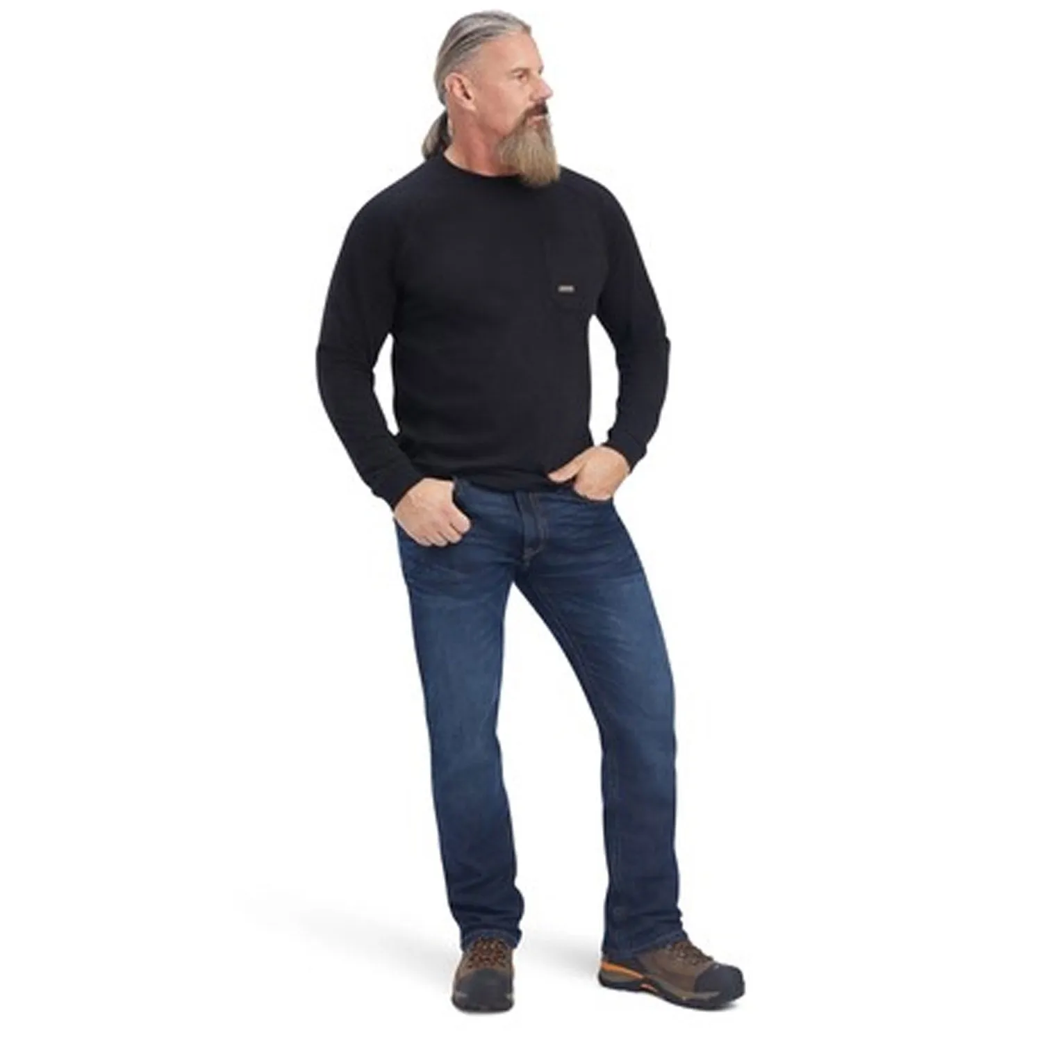 Ariat Men's Rebar Cotton Strong Long Sleeve T-Shirt_Black