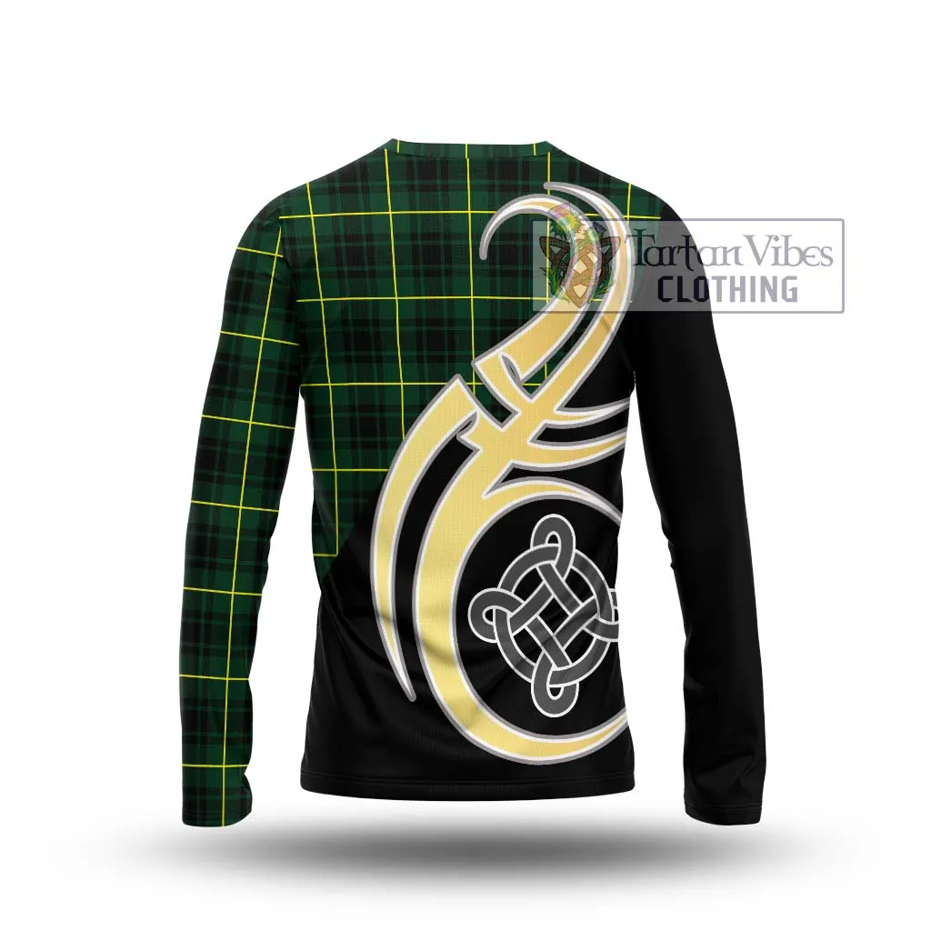 Arthur Modern Tartan Long Sleeve T-Shirt with Family Crest and Celtic Symbol Style