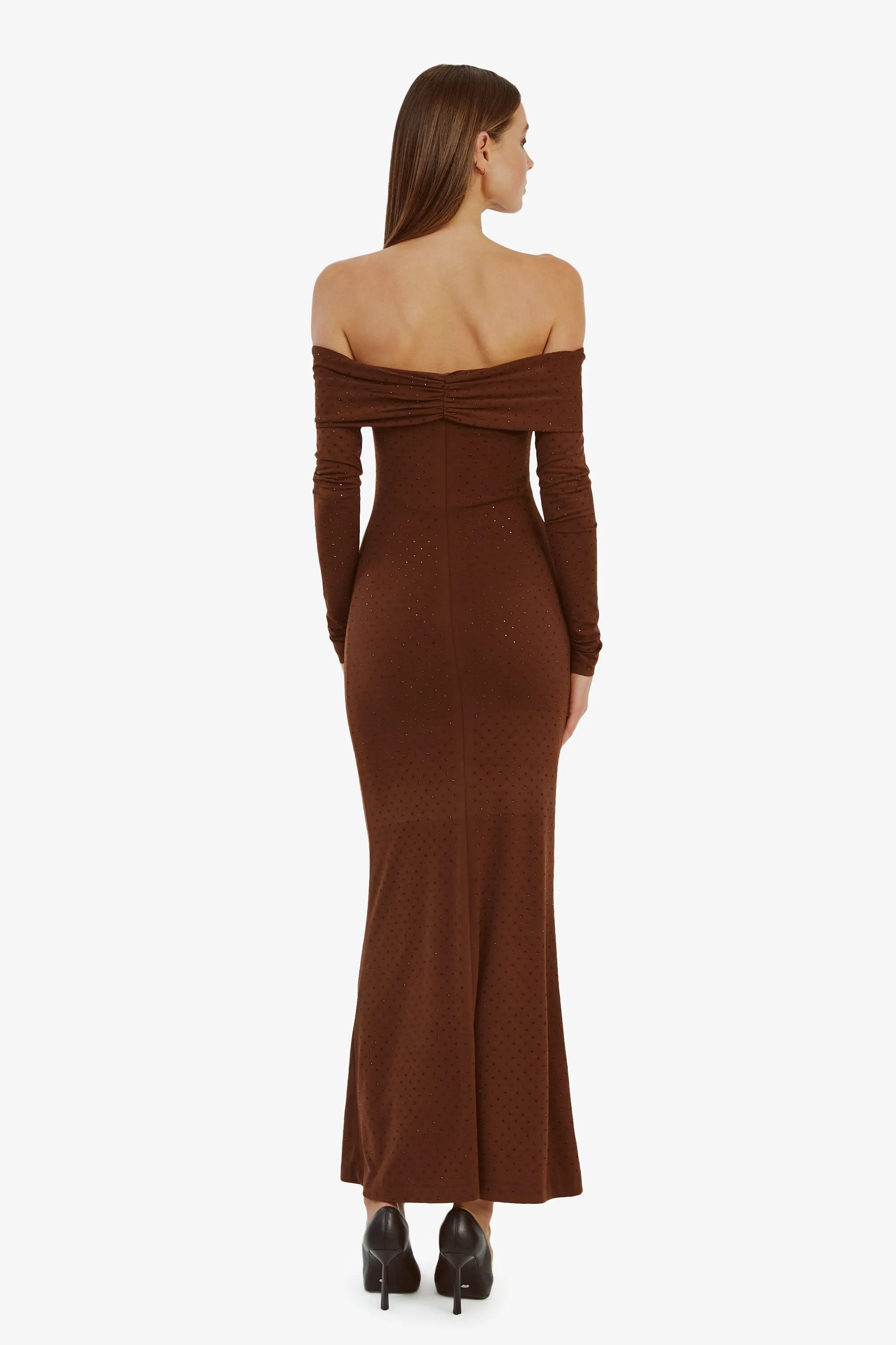 Artura Diamante Maxi Dress - Chocolate