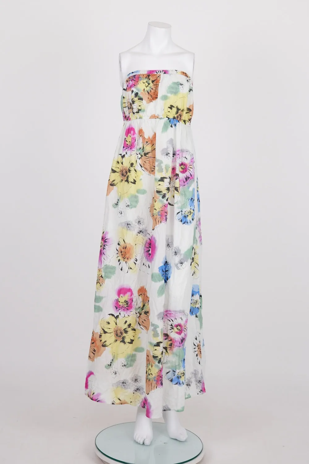 ASOS Strapless White Floral Maternity Maxi Dress 8