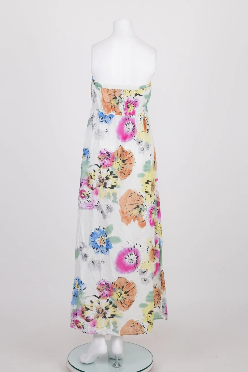 ASOS Strapless White Floral Maternity Maxi Dress 8