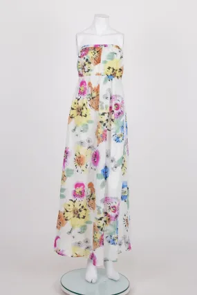 ASOS Strapless White Floral Maternity Maxi Dress 8