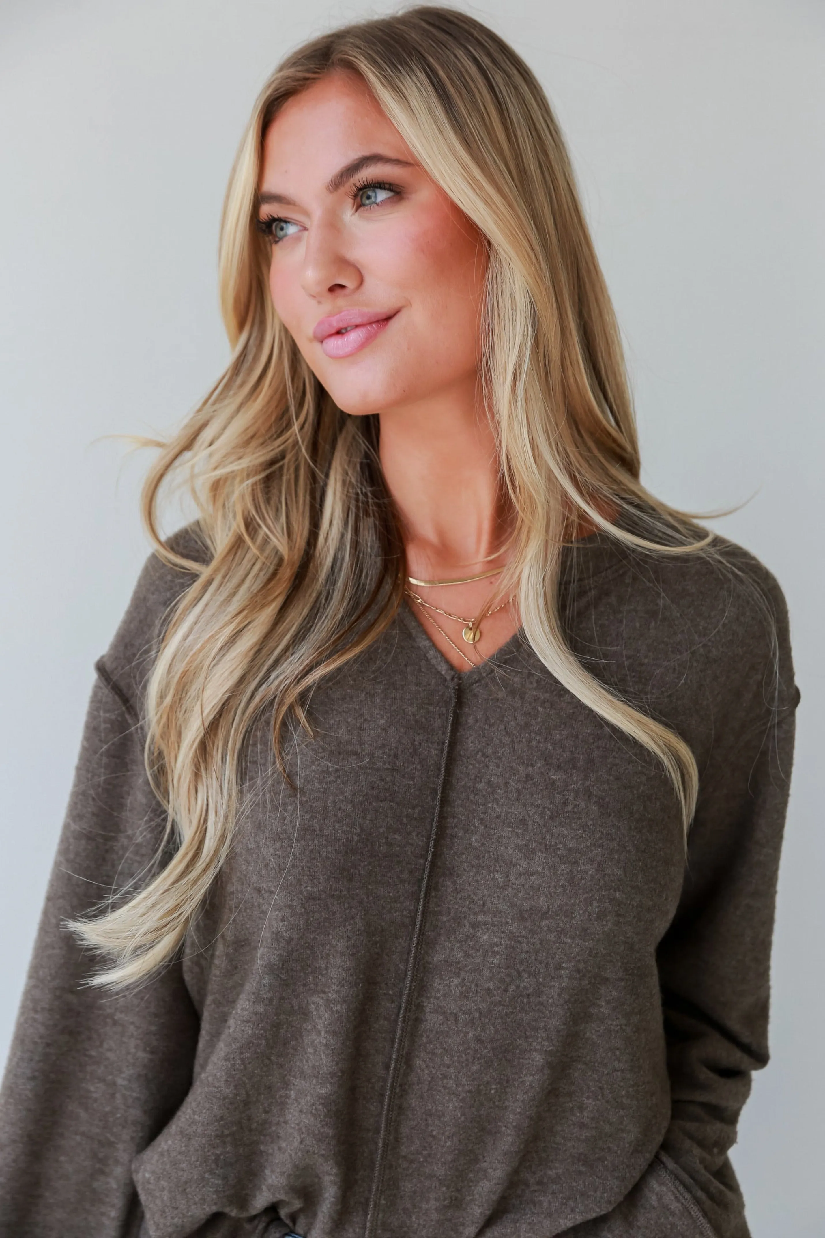 Aurora Olive Brushed Knit Top - DOORBUSTER