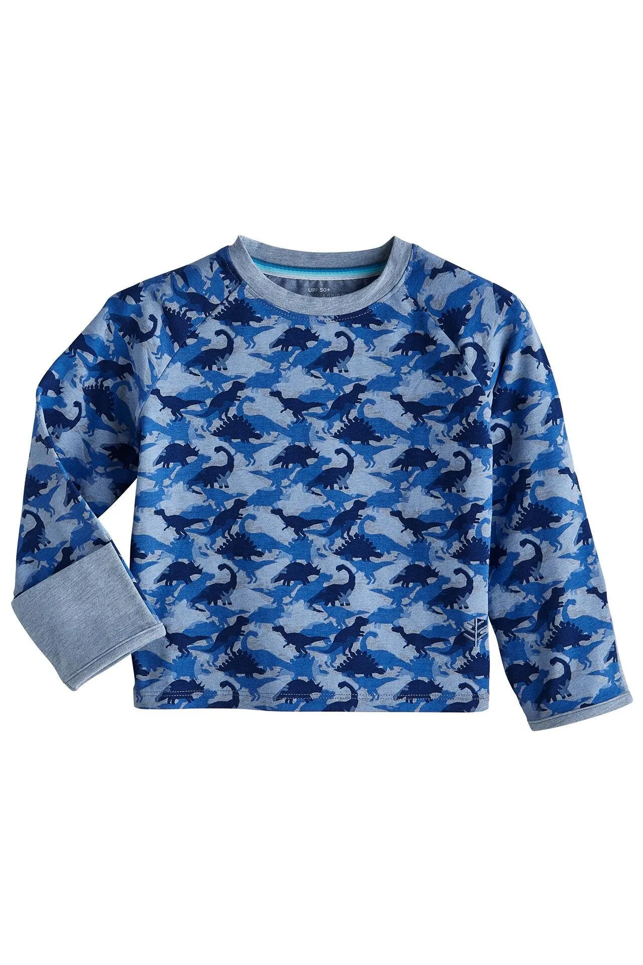 Baby LumaLeo Long Sleeve T-Shirt  |  Light Blue Dino Camo