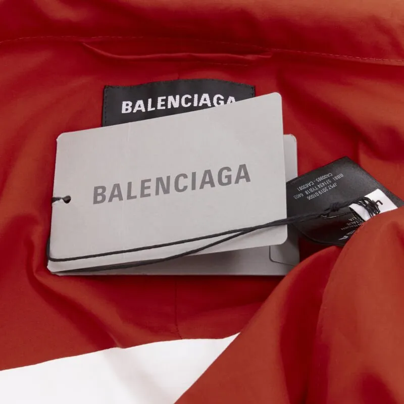 BALENCIAGA Y2K red white colorblocked logo poplin track jacket IT48 M