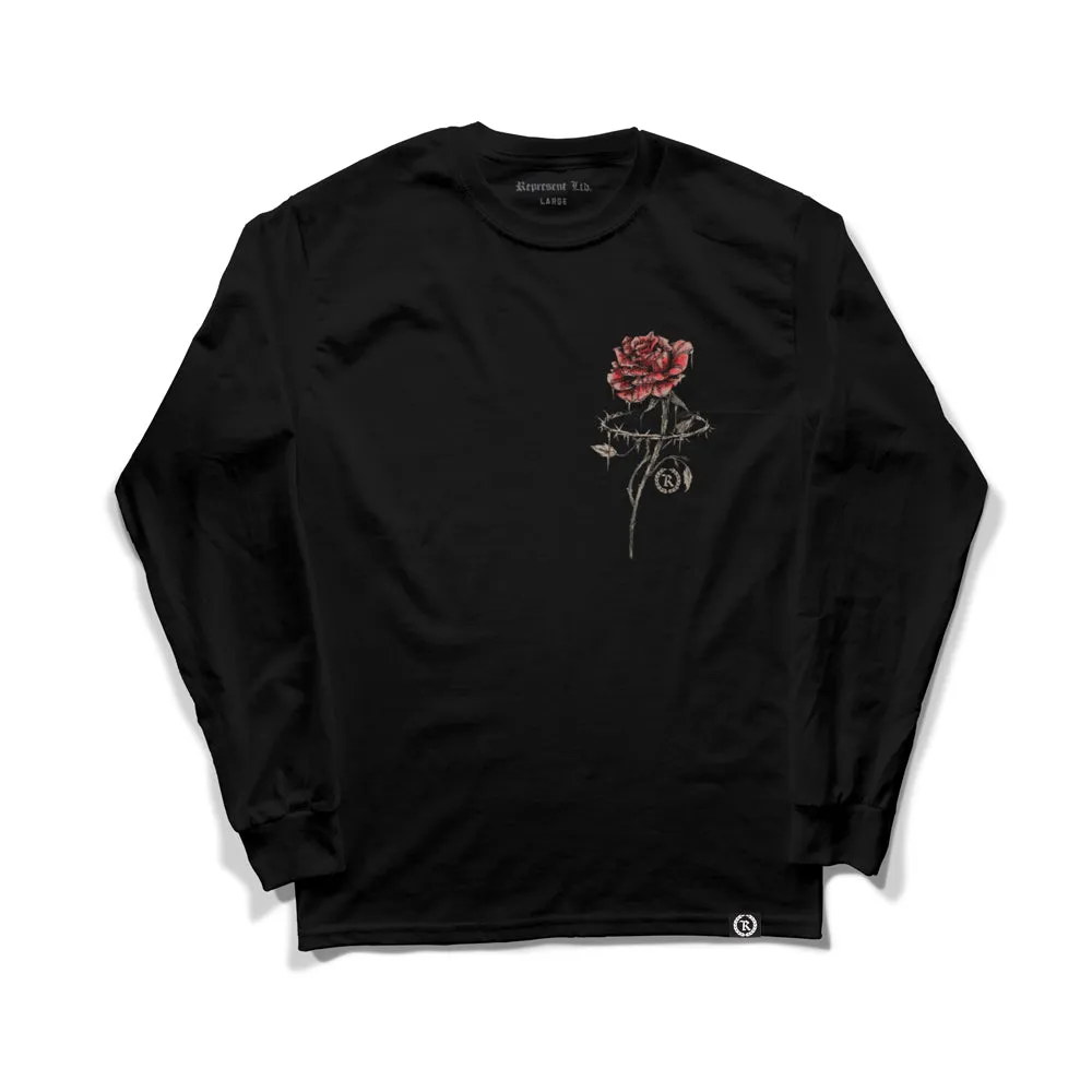 Barbed Rose Heavyweight Long Sleeve Tee [BLACK] V-DAY DROP