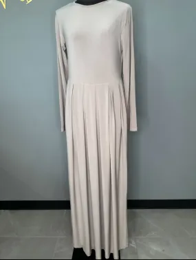 Basic Maxi Pleat Dress - Sand