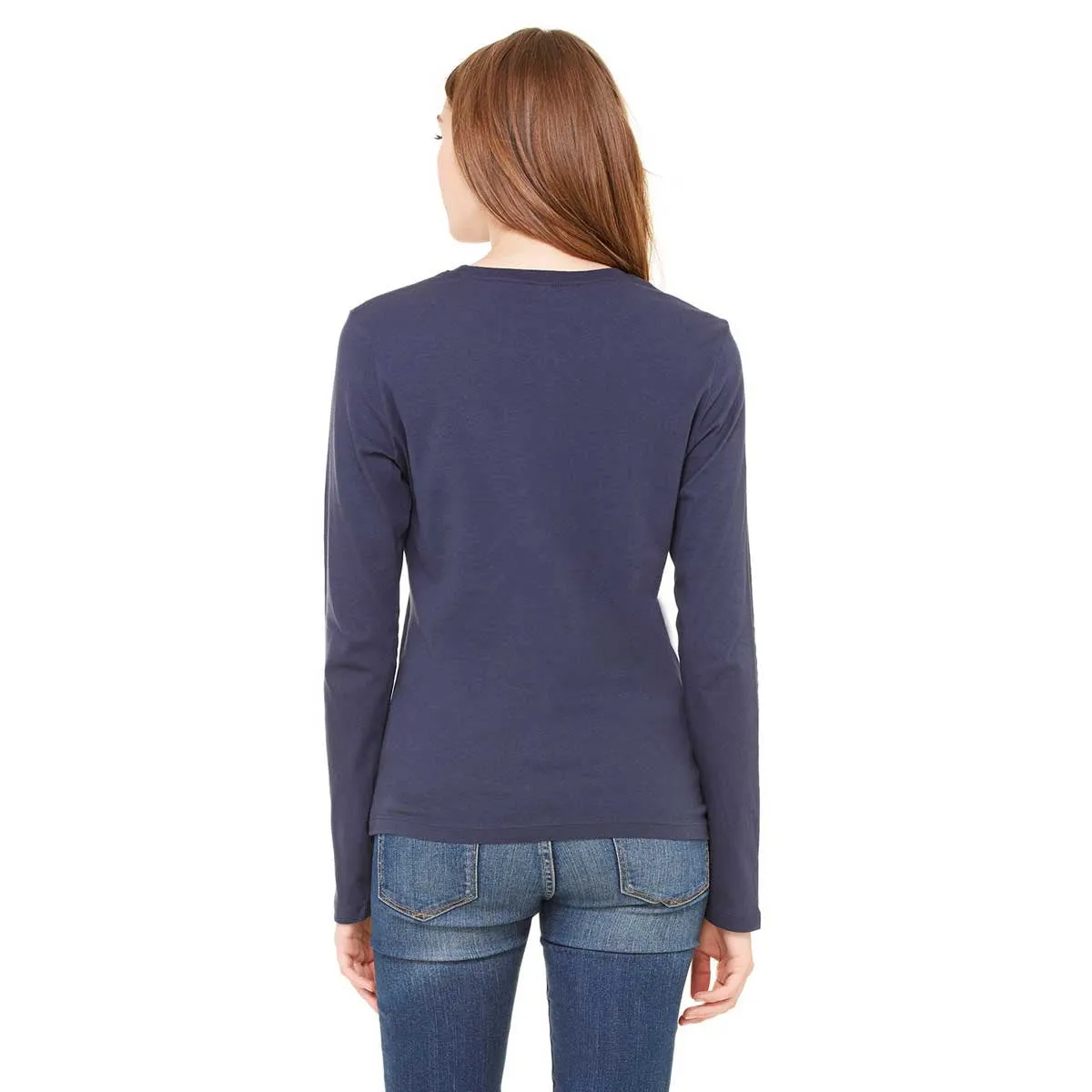 Bella   Canvas Women's Navy Jersey Long-Sleeve T-Shirt