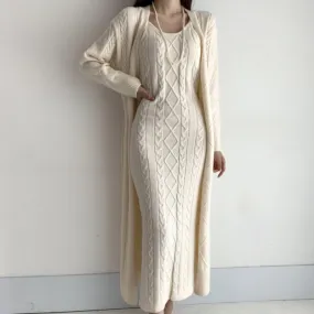 Belted Cardigan Sweater Dress