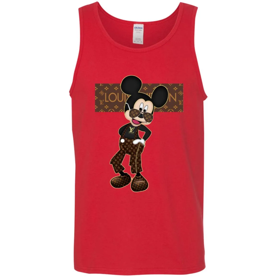 Best Louis Vuitton Mickey Fashion T-shirt Men Cotton Tank