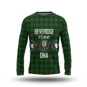 Beveridge Tartan Long Sleeve T-Shirt with Family Crest DNA In Me Style