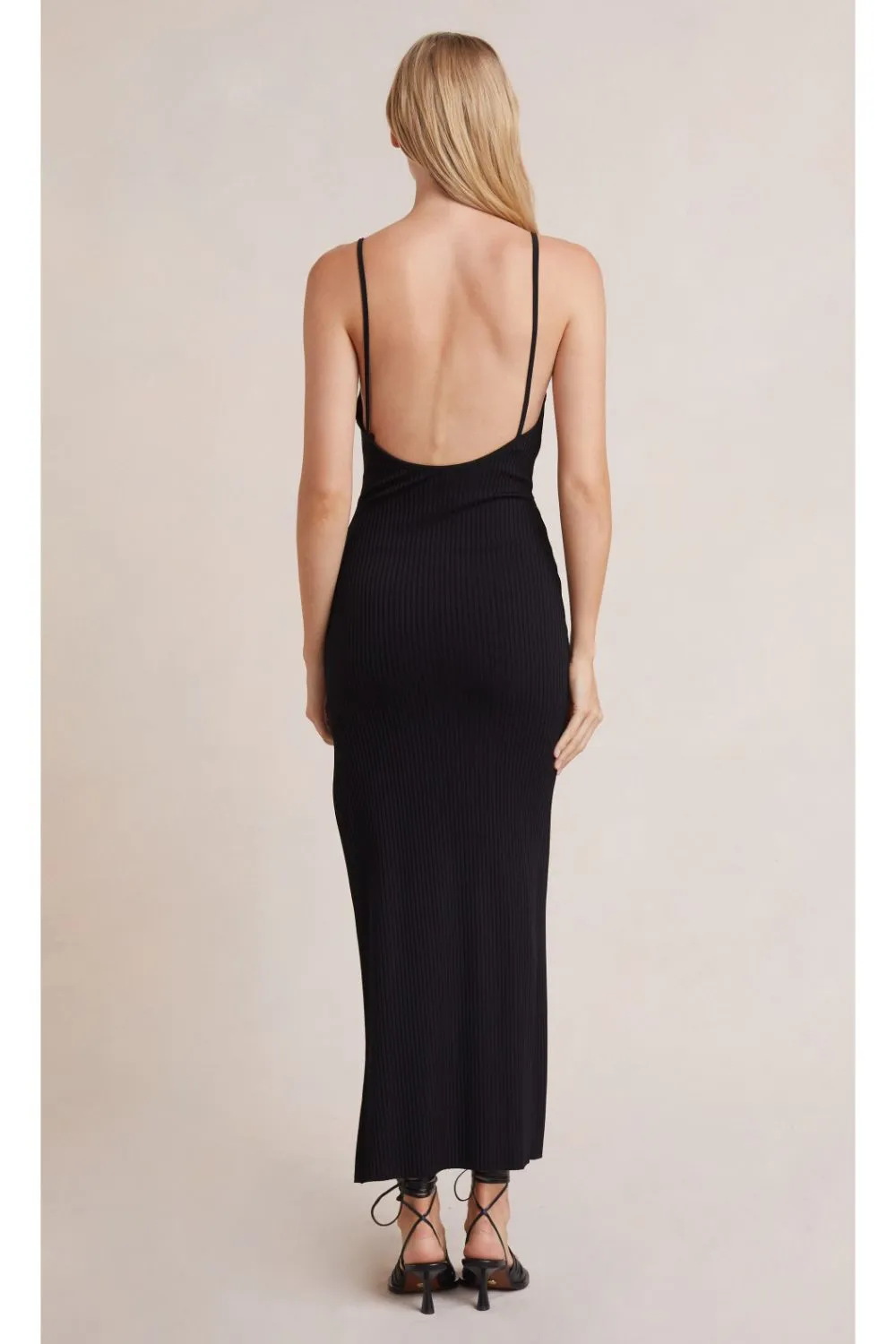 Black Knitted Cut Out Maxi Dress