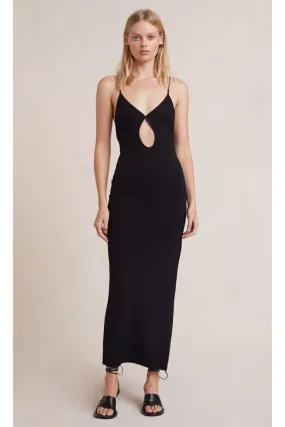 Black Knitted Cut Out Maxi Dress