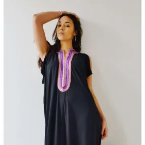 Black Marrakech Bohochic Tee Kaftan Caftan