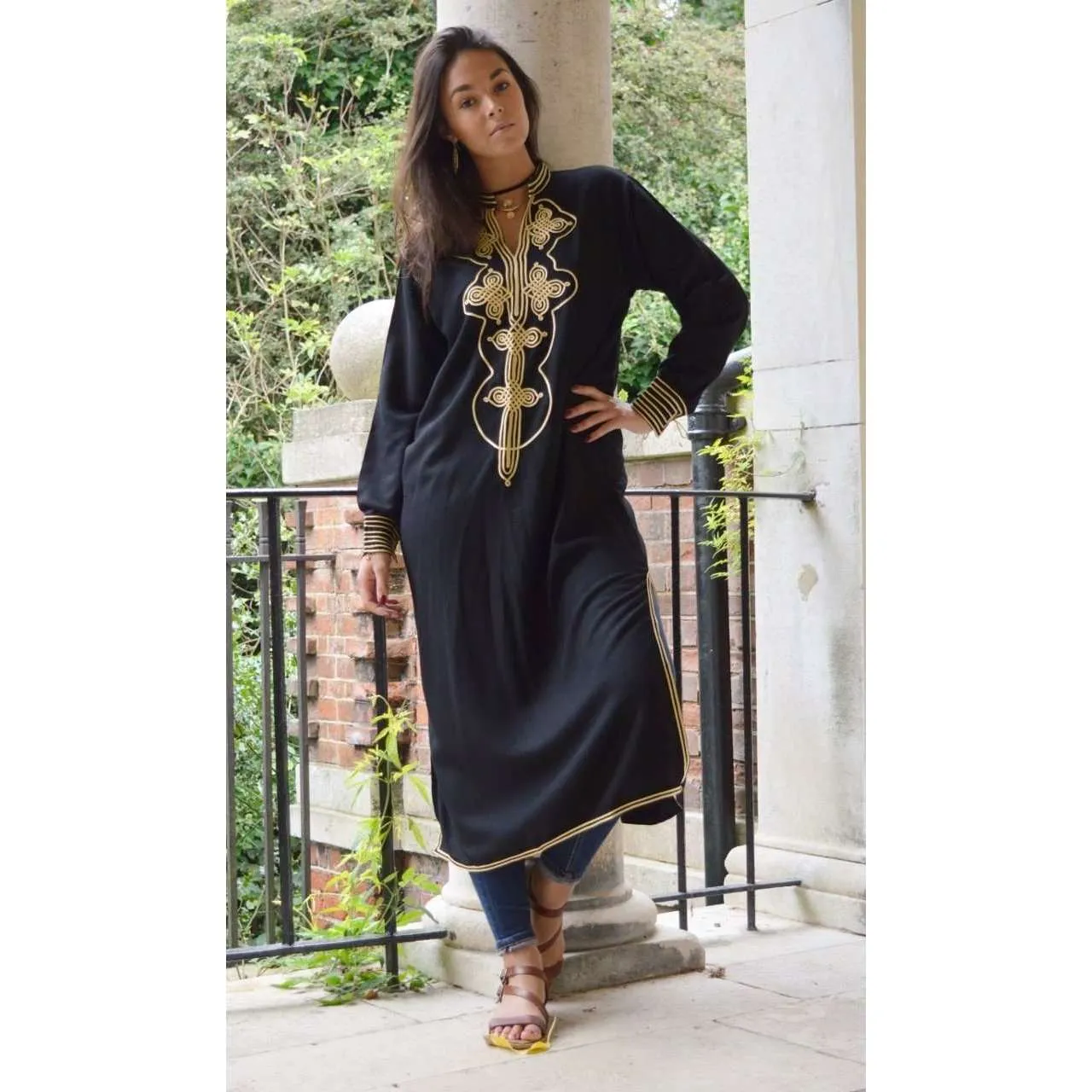 Black Moroccan Aisha Kaftan- Moroccan Kaftan