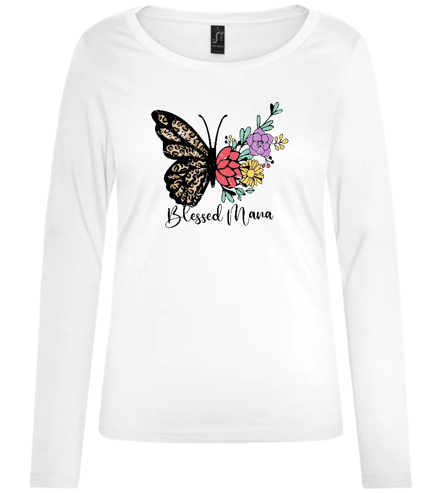 Blessed Mama Butterfly Design - Comfort women's long sleeve t-shirt