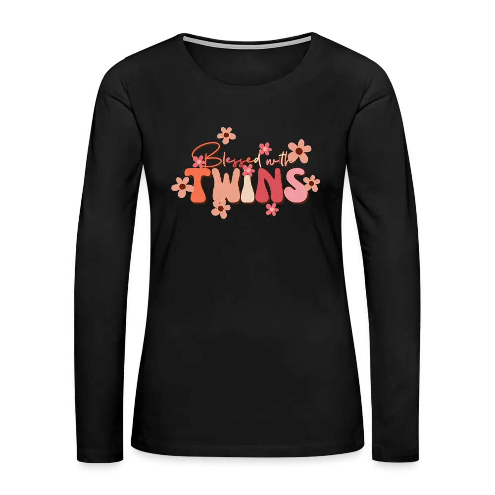 Blessed With Twins Women's Premium Long Sleeve T-Shirt