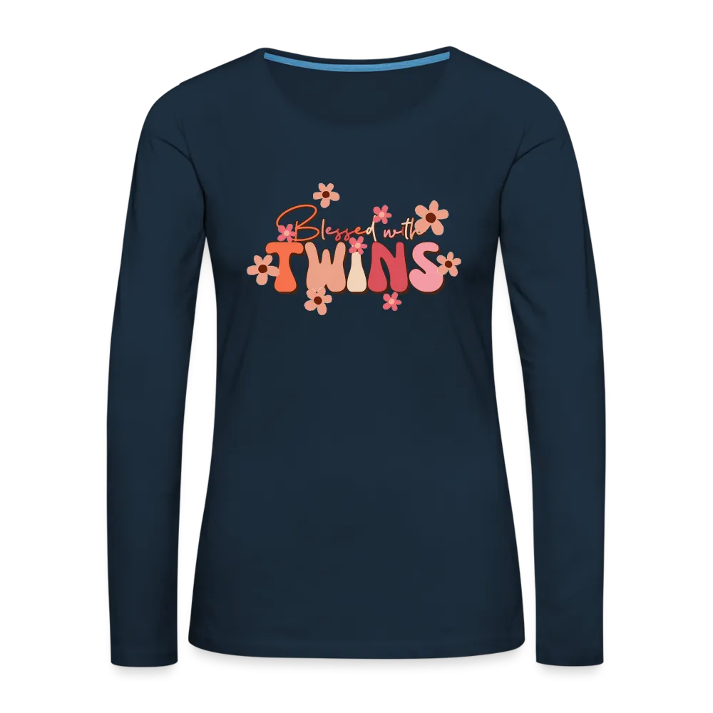 Blessed With Twins Women's Premium Long Sleeve T-Shirt