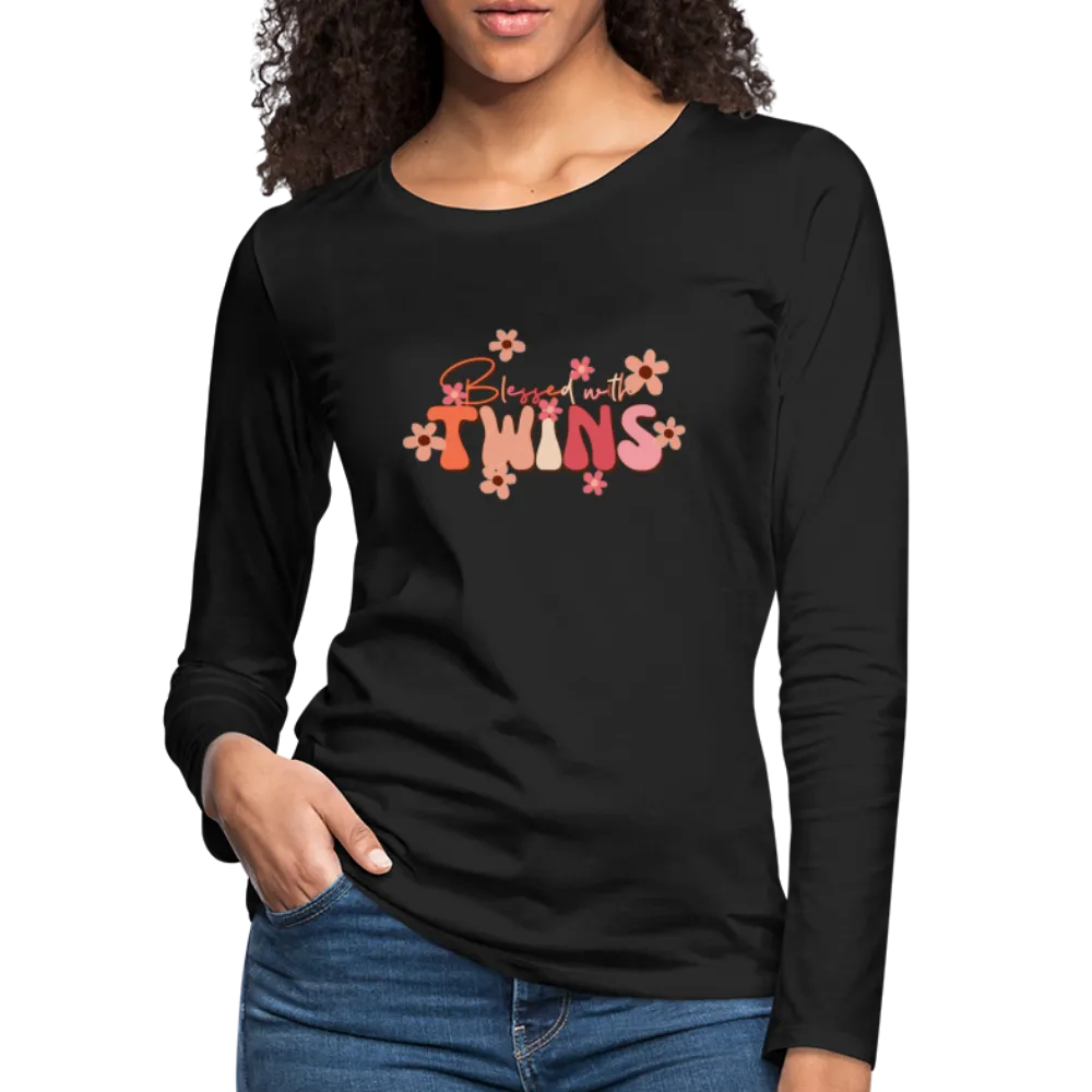 Blessed With Twins Women's Premium Long Sleeve T-Shirt