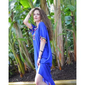 Blue Maya Tassels Resort Loung Caftan Kaftan