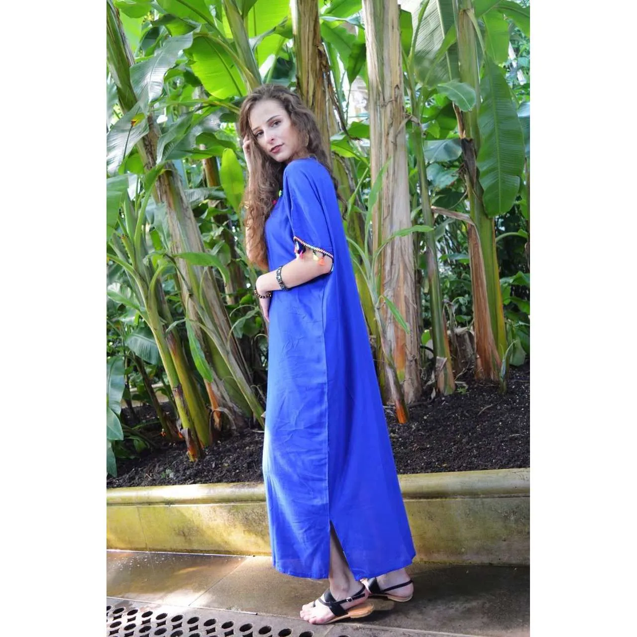 Blue Maya Tassels Resort Loung Caftan Kaftan