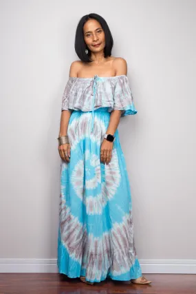 Blue Tie Dye Beach Dress