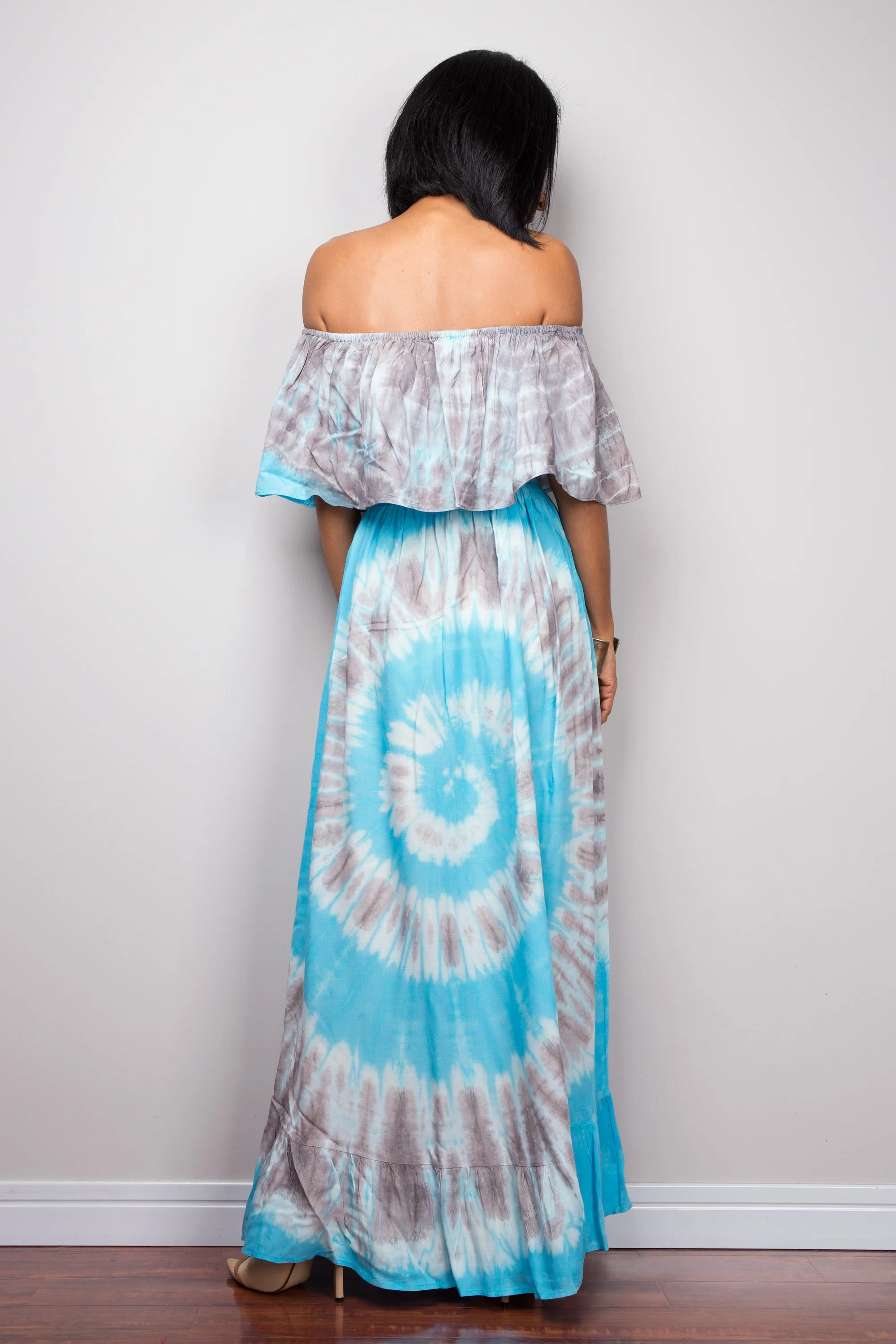 Blue Tie Dye Beach Dress