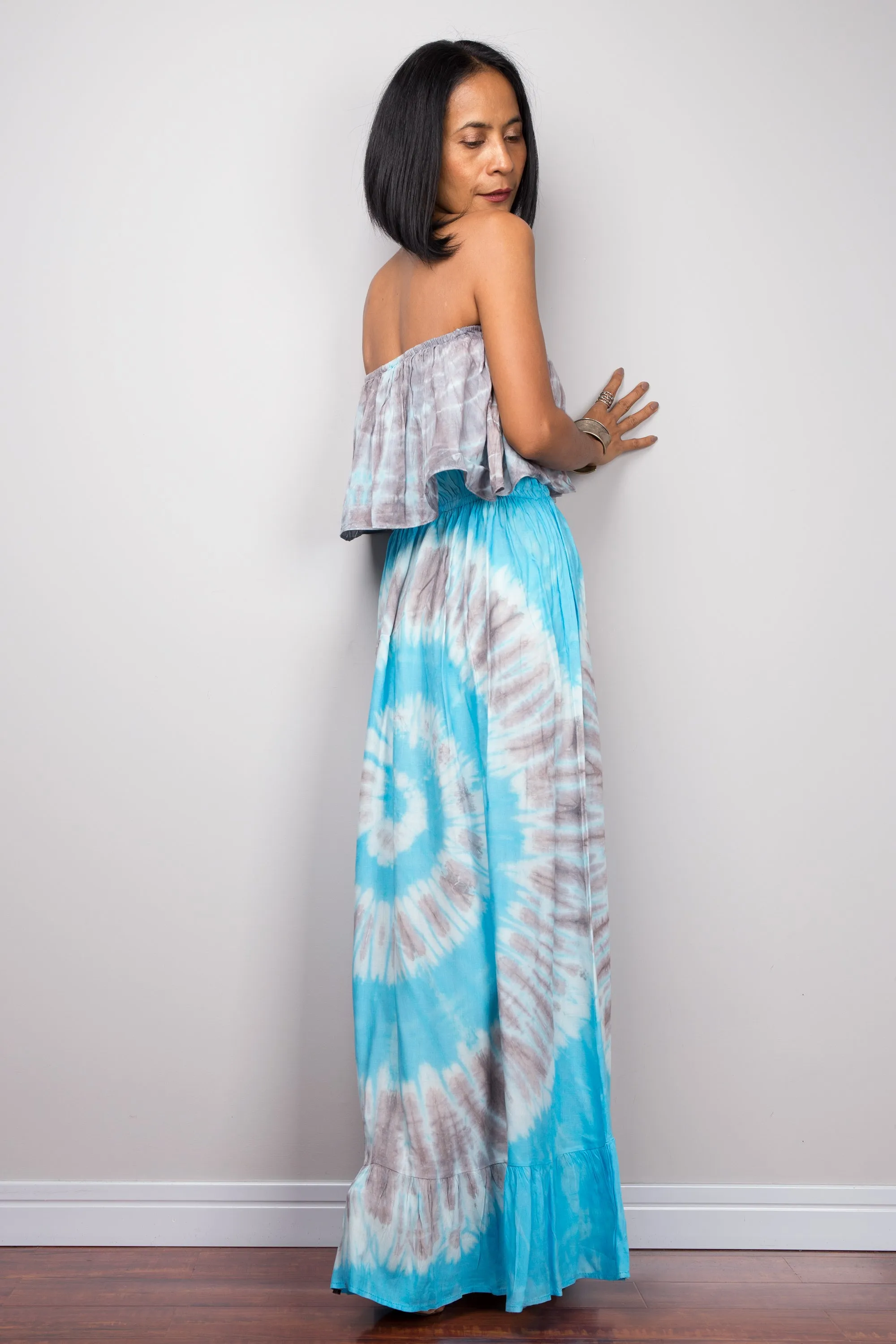 Blue Tie Dye Beach Dress