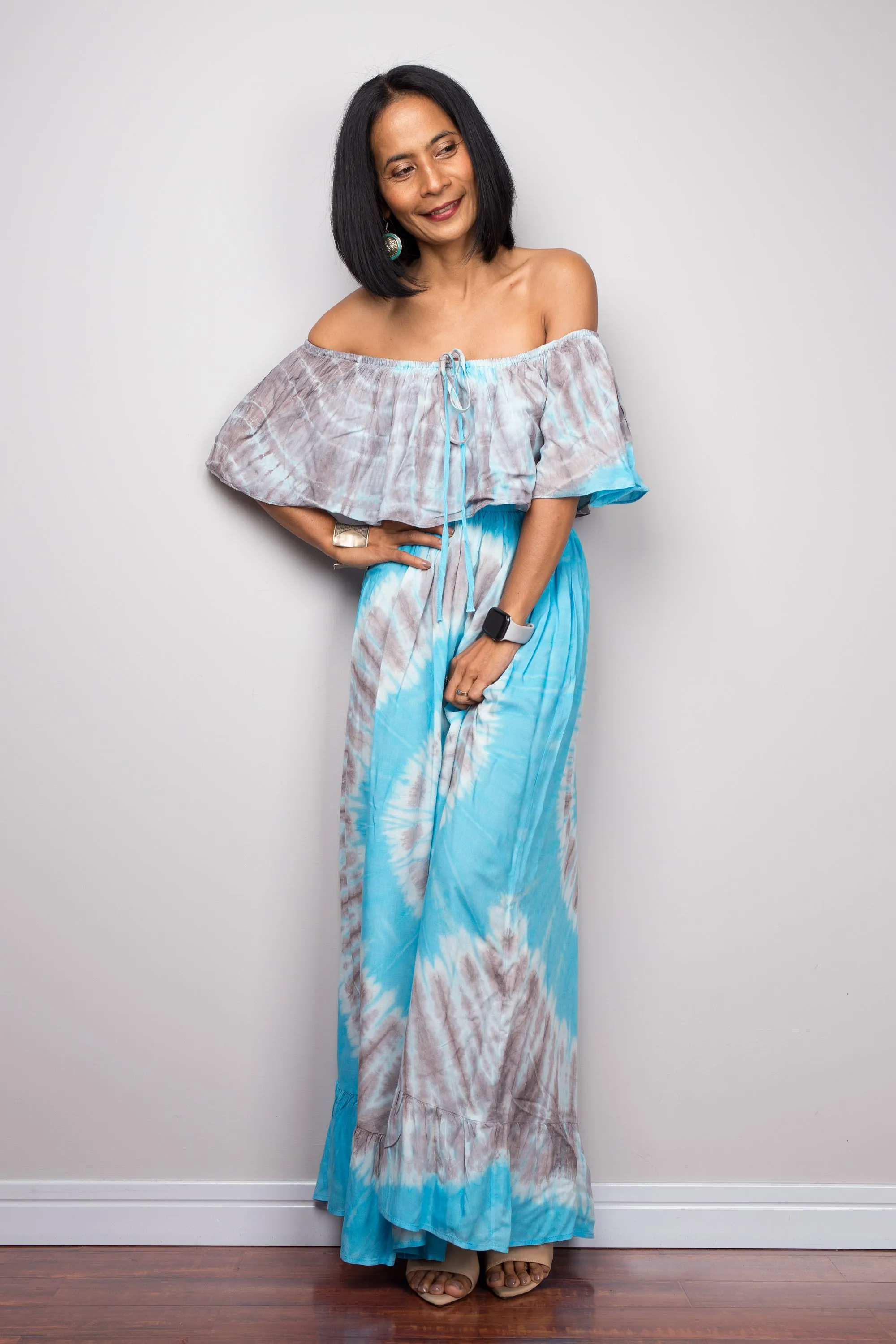 Blue Tie Dye Beach Dress