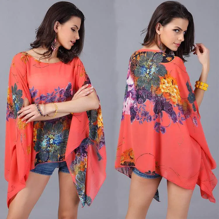 Bohemian Chiffon Vintage Blouse for Women