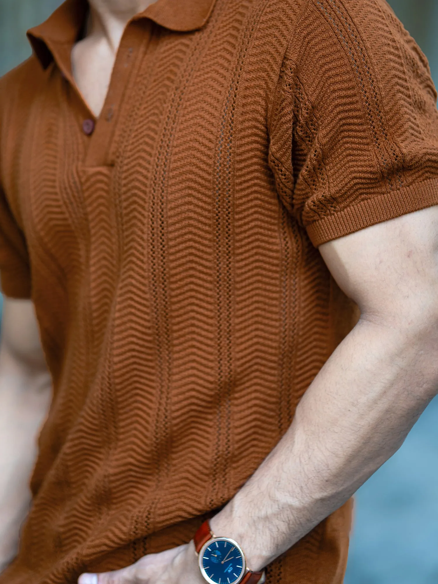 Bohemian Crochet Brown T-Shirt