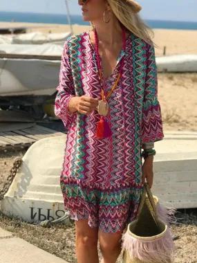 Bohemian Print Casual Dress