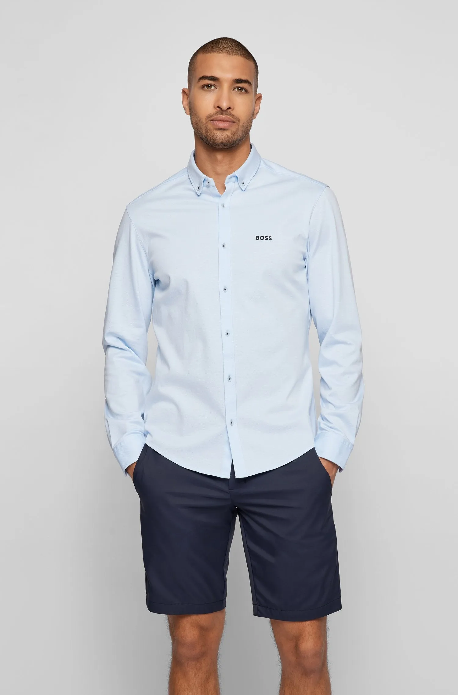 BOSS Biado R Shirt in Sky Blue