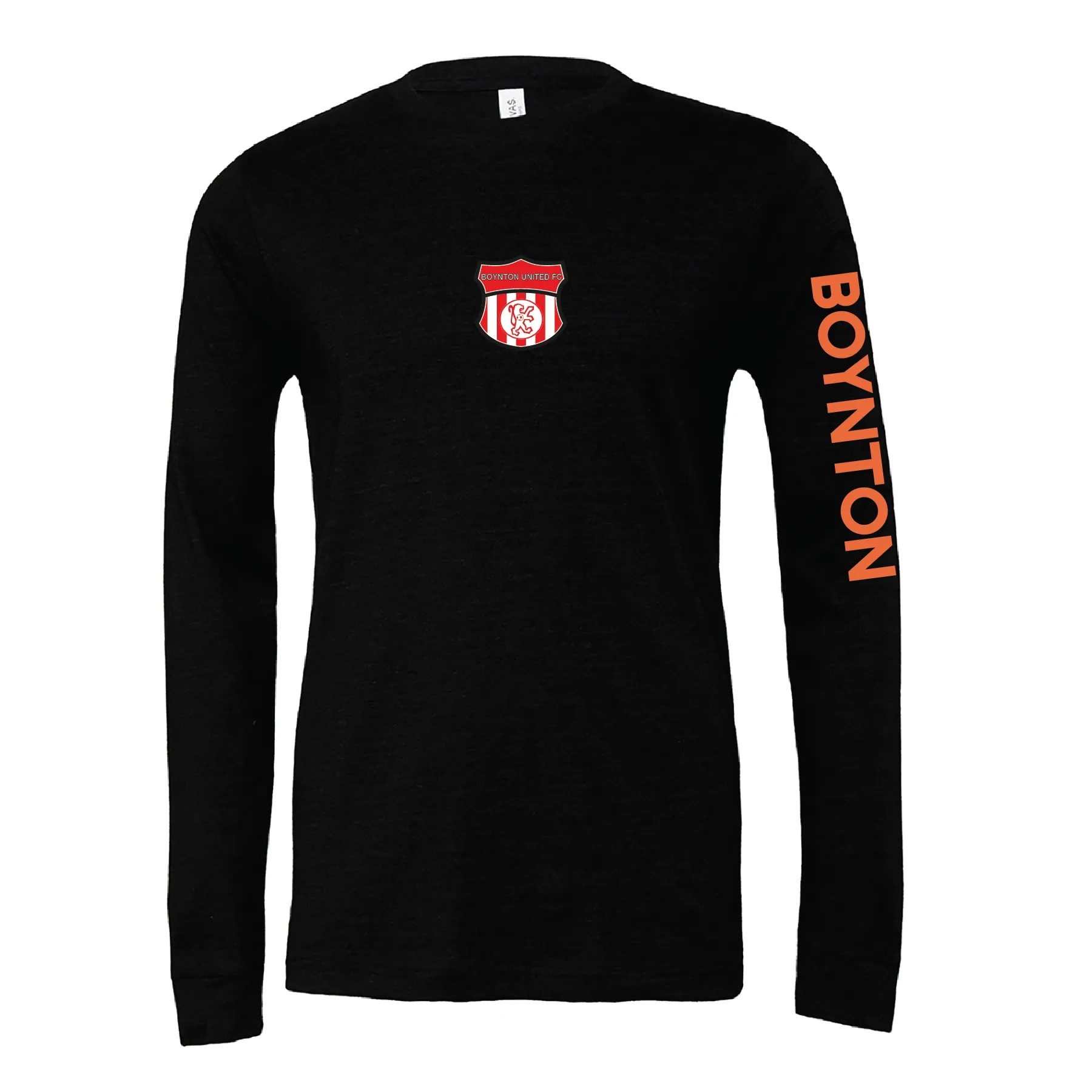 Boynton United (Patch) Bella   Canvas Long Sleeve Triblend T-Shirt Heather Black