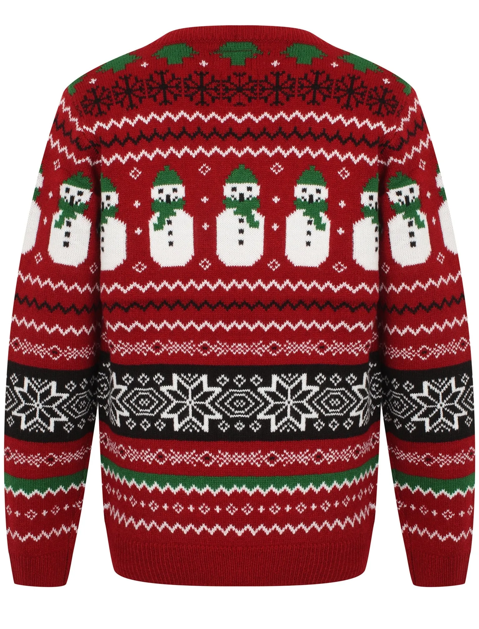 Boys Snow Paper Novelty Christmas Jumper In Red - Season's Greetings Kids (5-13yrs)