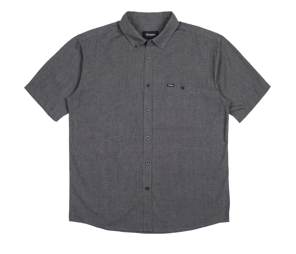 Brixton - Central Men's S/S Woven Shirt, Heather Black