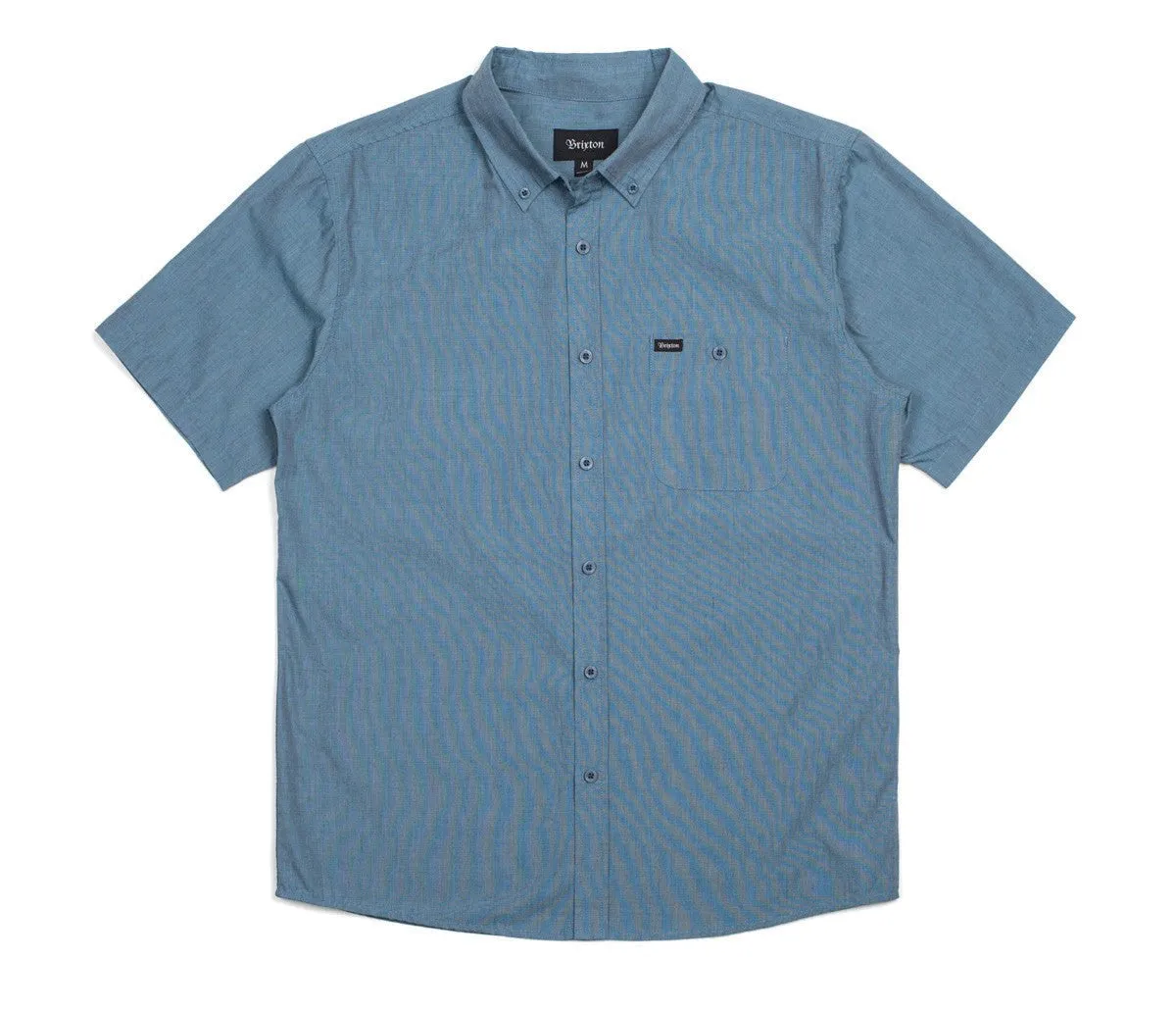 Brixton - Central Men's S/S Woven Shirt, Heather Steel