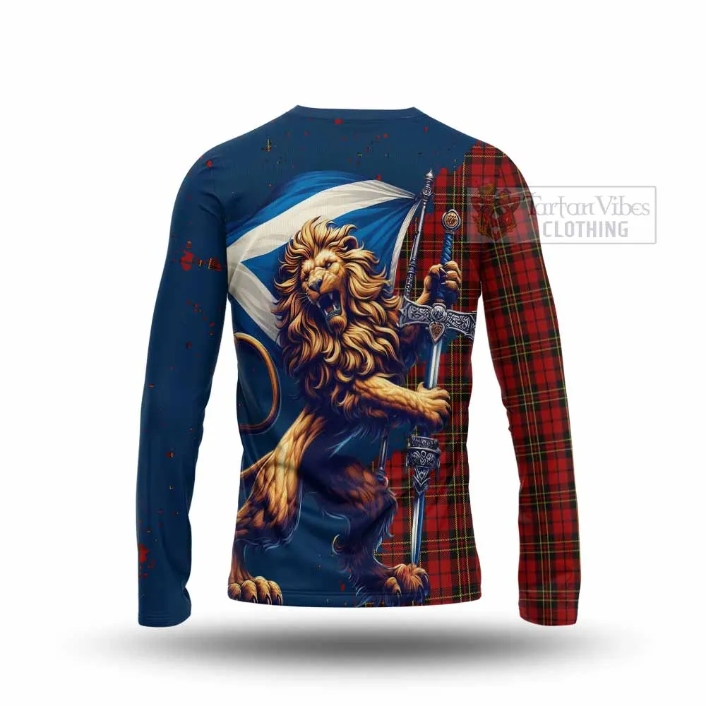 Brodie Tartan Family Crest Long Sleeve T-Shirt with Scottish Majestic Lion