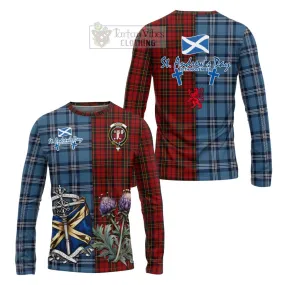 Brodie Tartan Long Sleeve T-Shirt Happy St. Andrew's Day Half Tartan Style