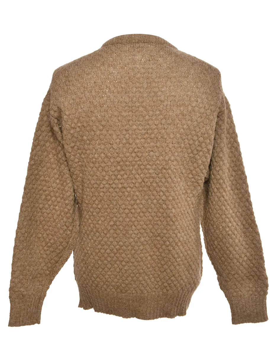 Brown Long Sleeved Jumper - M