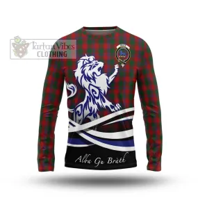 Bruce Old Tartan Long Sleeve T-Shirt with Alba Gu Brath Regal Lion Emblem